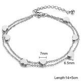 Charming Double Heart Bracelets & Bangles Set