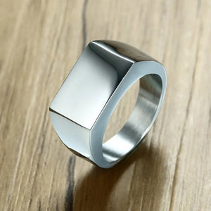 Stainless Steel Silver Polished Rings Wedding Party Unisex's Jewelry