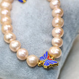 Orange Natural Pearl Beads 9-10mm Bracelet Women Party DIY Jewelry