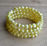 Pale Yellow Freshwater Pearl Bracelet, Wedding Party Jewelry