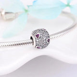 Pink CZ Heart 925 Silver Bead for LYNACCS Bracelet
