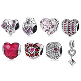 Pink CZ Heart 925 Silver Bead for LYNACCS Bracelet