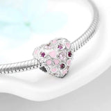 Pink CZ Heart 925 Silver Bead for LYNACCS Bracelet