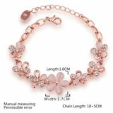 Pink Cat's Eye Opal Flower Chain Bracelet