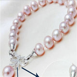 Elegant 9-10mm South Sea Lavender Pearl Bracelet