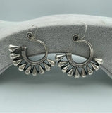 Tibet Tribal Jewelry Miao Silver Big Hollow Earrings Pair