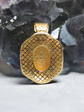 Vintage Copper Alloy Oval Chrysoprase Pendant for Men