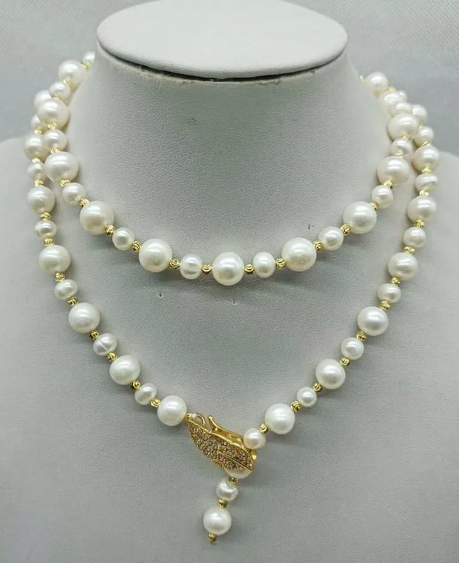 9-10/6-7mm Freshwater Pearl Necklace 30 Inch
