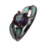 Charming Fire Opal Ring Colorful Sappjire Men Women Rainbow Jewelry RB0276