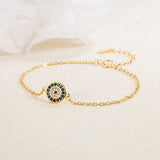 925 Silver Gem Round Lucky Chain Bracelet - S925 Silver Jewelry