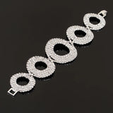 Charming Bride Crystal Rhinestone Wedding Bracelet Wide Princess Jewelry