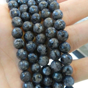 Faceted Round Gray Labradorite Natural Gems 10mm Loose Beads