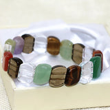 Charming Women's Bracelet Natural Mix-Stone Beads 10*15mm Elastic Jewelry Making