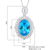 Emerald Aquamarine Sapphire Pendant Necklace for Women