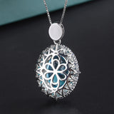 Emerald Aquamarine Sapphire Pendant Necklace for Women