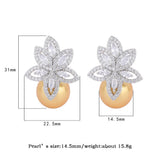 Big Pearl Drop Earrings for Women Party Wedding Engagement Jewelry