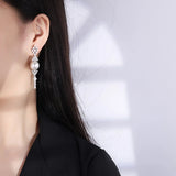 Pearl Drop Earrings for Women Party Wedding Fine Jewelry
