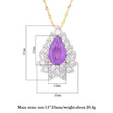 Pink Quartz Amethyst Pendant Necklaces - Diamond Gemstone Jewelry