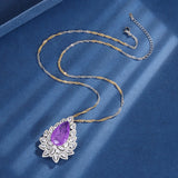 Pink Quartz Amethyst Pendant Necklaces - Diamond Gemstone Jewelry