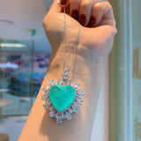 Heart-Shaped Paraiba Tourmaline Pendant Necklace