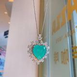 Heart-Shaped Paraiba Tourmaline Pendant Necklace