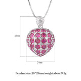 Gemstone Heart Pendant Necklace Lab Diamond Fine Jewelry