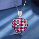 Gemstone Heart Pendant Necklace Lab Diamond Fine Jewelry
