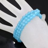3 Rows Bracelets for Women Natural Jades Natural Stone Round Beads Chalcedony