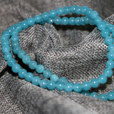 3 Rows Bracelets for Women Natural Jades Natural Stone Round Beads Chalcedony