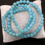 3 Rows Bracelets for Women Natural Jades Natural Stone Round Beads Chalcedony