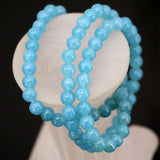 3 Rows Bracelets for Women Natural Jades Natural Stone Round Beads Chalcedony