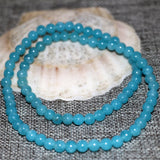 3 Rows Bracelets for Women Natural Jades Natural Stone Round Beads Chalcedony