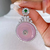 Jade Crystal Pendant Necklace For Women Gemstone Birthstone Statement Jewelry