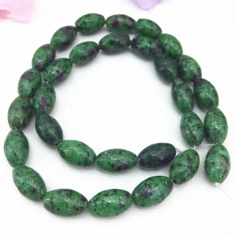 Red Green Zoisite Stone Beads 15inch