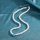 Oval Ruby Emerald Aquamarine Pearl Pendant Necklace for Women