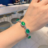 Fluorescence Jade Diamond Strand Bracelet for Women