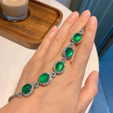Fluorescence Jade Diamond Strand Bracelet for Women