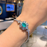 8*10mm Paraiba Sapphire Emerald Ruby Strand Bracelet for Women