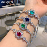 8*10mm Paraiba Sapphire Emerald Ruby Strand Bracelet for Women