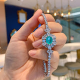 8*10mm Paraiba Sapphire Emerald Ruby Strand Bracelet for Women