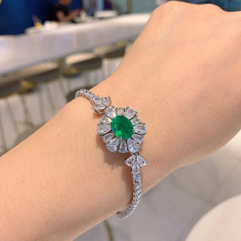 8*10mm Paraiba Sapphire Emerald Ruby Strand Bracelet for Women