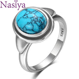 Turquoise Wedding Rings Silver Jewelry for Women