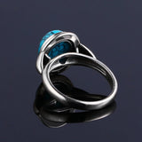 Turquoise Wedding Rings Silver Jewelry for Women