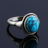 Turquoise Wedding Rings Silver Jewelry for Women