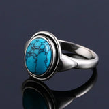 Turquoise Wedding Rings Silver Jewelry for Women