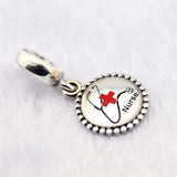 925 Silver Nurse Dangle Charm for DIY Bracelets