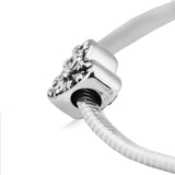 925 Silver Snowflake Heart Charm for Bracelets DIY Jewelry