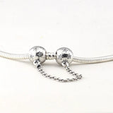 925 Silver Star Safety Chain Charm for DIY Bracelets