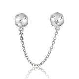 925 Silver Star Safety Chain Charm for DIY Bracelets