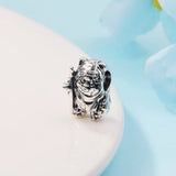 925 Silver Ewok Charm for DIY Bracelets, Bastet Mother Kids Jewelry Beads